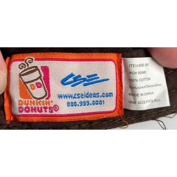 Dunkin Donuts Restaurant Employee Visor Hat Cap Brown Adjustable Restaurant Work - Picture 13 of 15